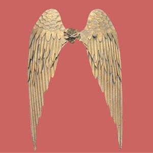 Gorgeous Golden Metal Angel Wings Wall Decor